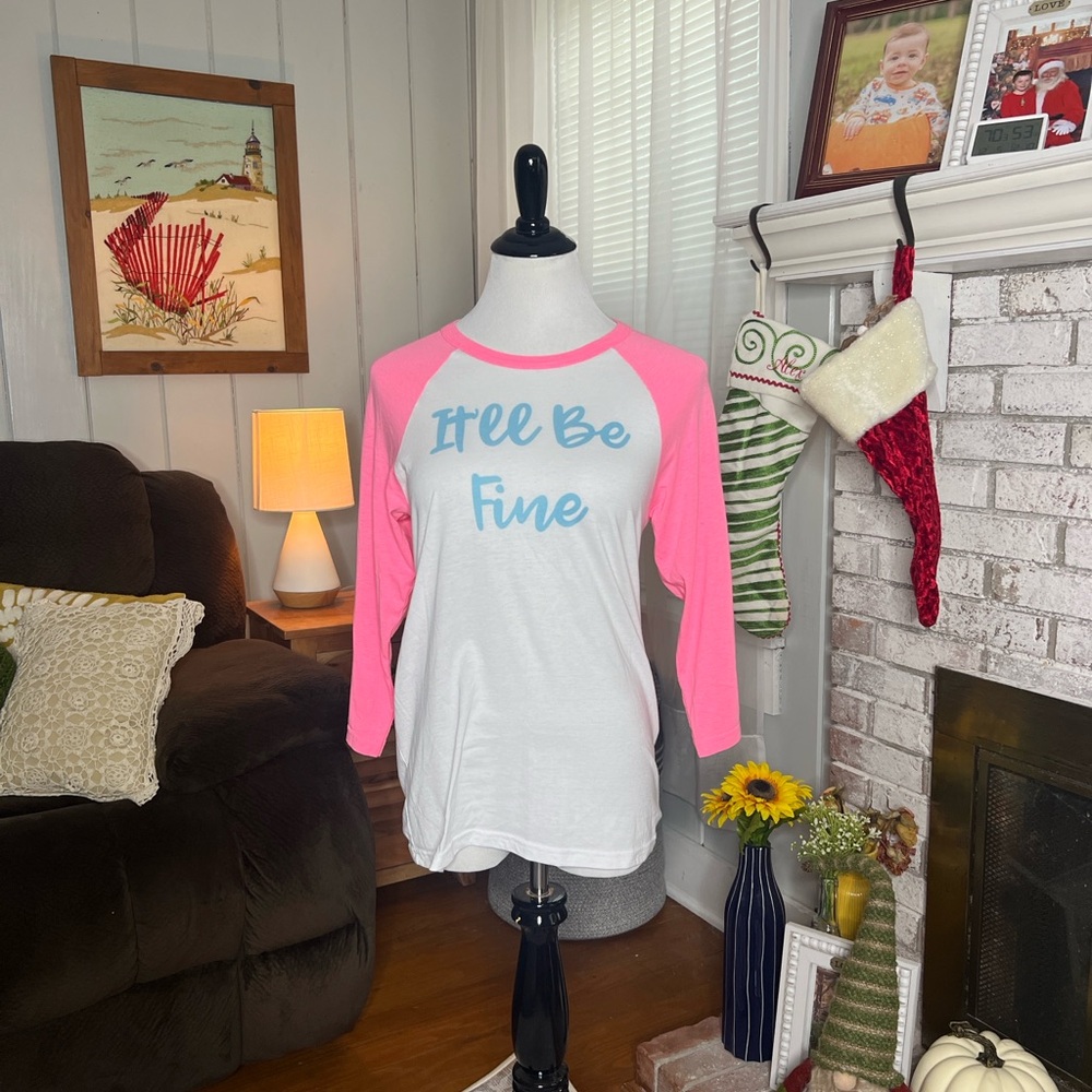 Pink and White baseball Shirt